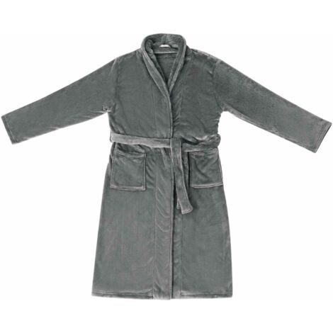 Robe de bain sans capuche Gris foncé s Flanelle CFW20151