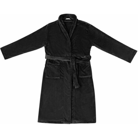 Robe de bain sans capuche Noir m Flanelle CFW41037