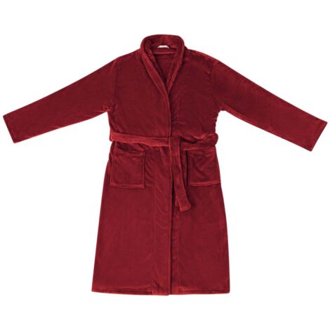 Robe de bain sans capuche Rouge Bordeaux s Flanelle CFW86458