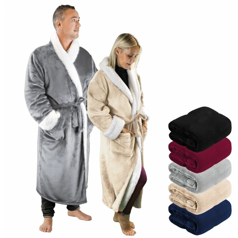 Peignoir, robe de chambre polaire mixte, Utra Douce - l/xl - Gris Vivezen