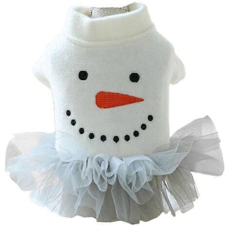 Robe pour chien motif bonhomme de neige, tenue de Noël pour animal, jupe automne chien taille XL, vêtement de fête pour petit chien.