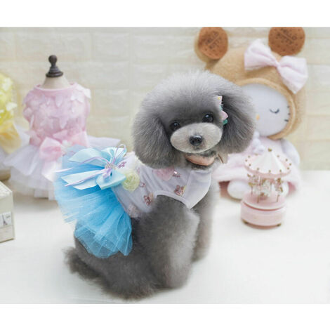 Robe pour chien, Wakeu Pet Puppy Clothes Princess Tutu Jupe Vest Vêtements pour petit chien fille (M) (convient pour 5 à 7 livres)