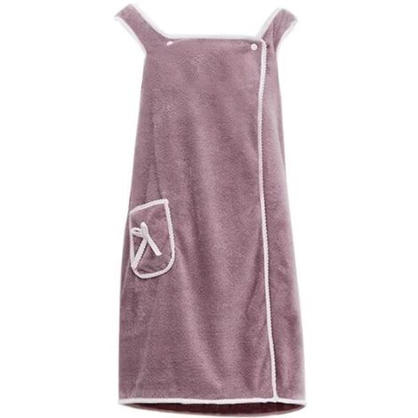 Robe Serviette de Bain - Noname - Velours de Corail - 80x135CM - Violet - Élégance Chic