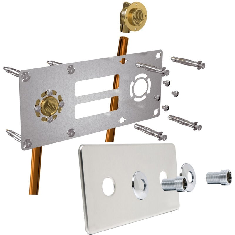 Sortie de cloison robifix + cache (Douche/Bain-Douche) entraxe 150mm cuivre Ø14 - Femelle 1/2' (15/21)