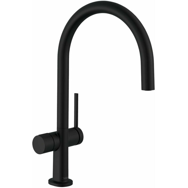 Hansgrohe - M54 - Mitigeur d'évier Talis 220, avec vanne d'arrêt, noir mat 72805670