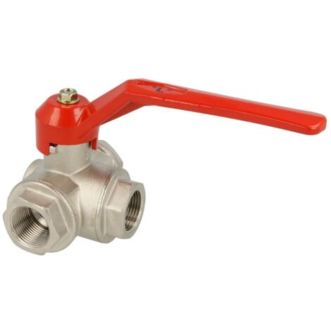 Robinet 3 voies à manchon DN 32, alésage en L, R 1¼’’