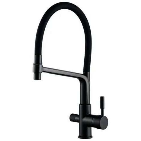 Robinet 3 voies pour système d'osmose inverse, amovible, rotatif à 360°, design moderne de la gamme Hermes, noir