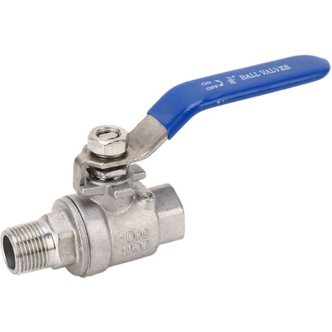 Robinet à bille 3/8" NPT mâle/femelle en acier inoxydable, vanne de régulation haute pression 1000WOG pour tuyauterie