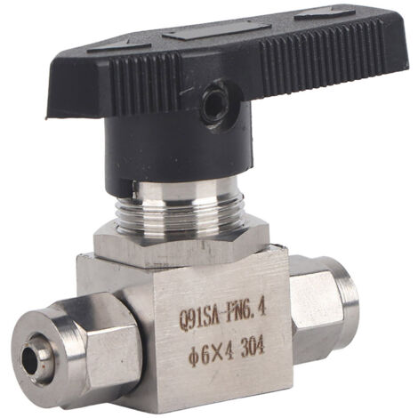 Robinet à Bille 304 Inox, Vannes à Bille Droite pour Eau et Air, Montage Rapide (6 x 4mm)