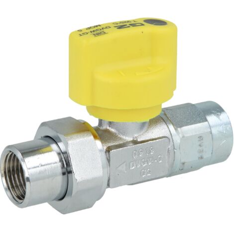 Robinet à bille de raccordement gaz 3/4" droit,vanne de sécurité TSV, chromé