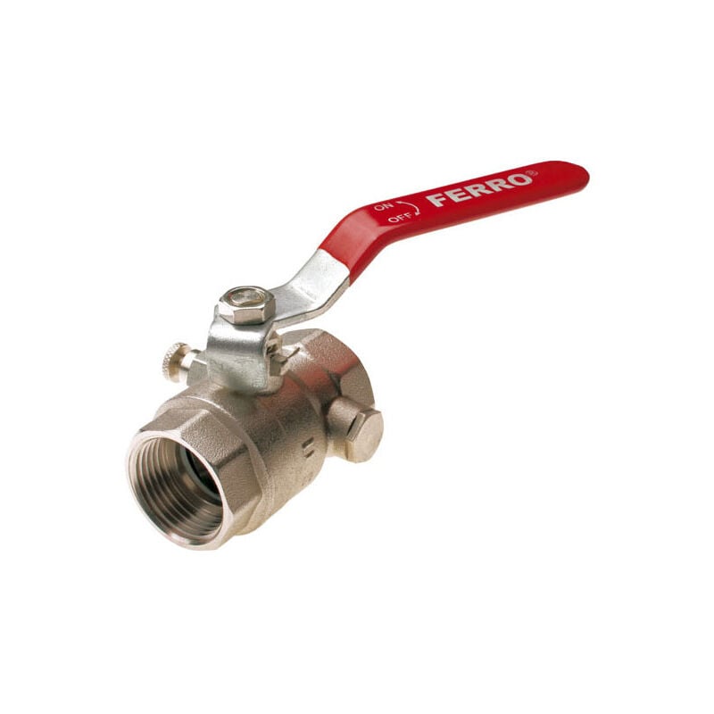 Ferro - 5/4' Inch Robinet bille d'eau ligne levier Fil femelle avec vanne de vidange
