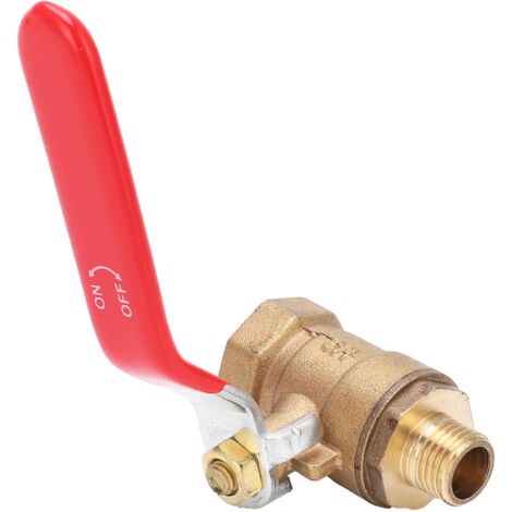 Robinet à Bille en Cuivre pour Compresseur, Raccord 1/2" Femelle et 1/4" Mâle Fileté