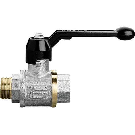 Robinet a bille en laiton TOTAL filetage male/femelle 1/2" avec levier manuel en alu