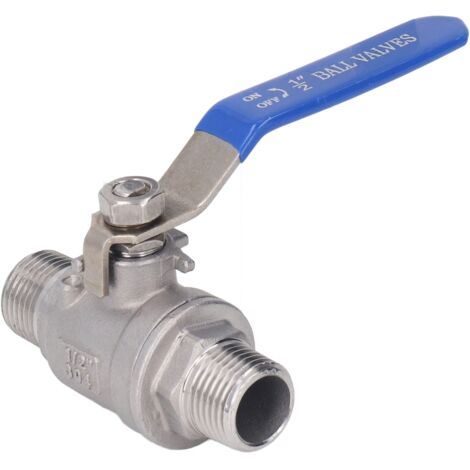 Robinet à Bille Mâle-Mâle 1/2" DN15 Acier Inoxydable 304 pour Eau Huile Gaz