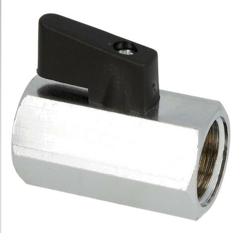 Robinet à bille mini-hexagonal en laiton 1/4" FF/FF