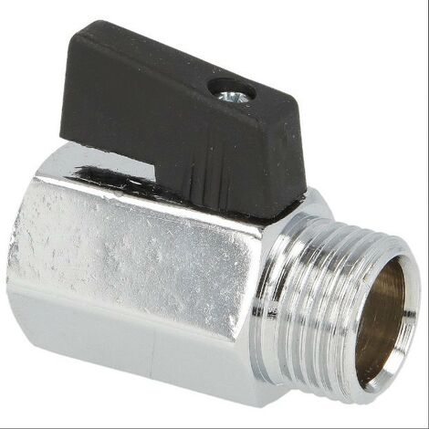 Robinet à bille mini-hexagonal en laiton 1/4"FF/FM