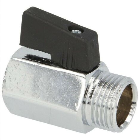 Robinet à bille mini-hexagonal en laiton 1/8"FF/FM