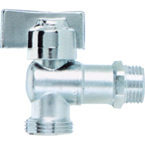 robinet A bille pour branchement lave-linge lave-vaisselle en acier chromA 1/2 x 3/4