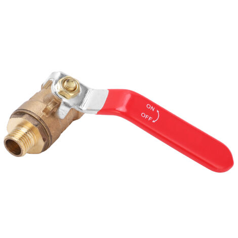 Robinet à Bille pour Compresseur d'Air en Cuivre Moulé, Raccord Fileté Femelle 1/2 Pouce Mâle 1/4 Pouce