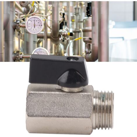 Robinet à Bille pour Gaz 1/2" Brass Épais avec Filetage Mâle/Femelle pour Installation Domestique et Robinet d'Eau