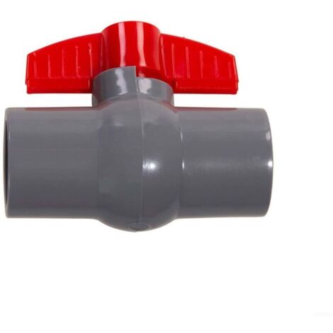 Robinet à boisseau sphérique adhésif pour tuyau d'alimentation en eau en PVC, 20 mm, 25 mm, 32 mm, 40 mm, 50 mm, rouge gris (32 mm)