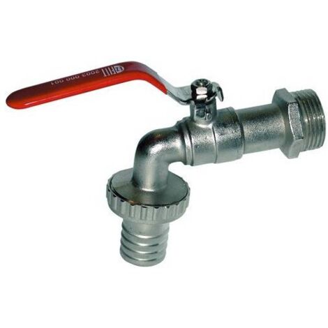 Robinet à boisseau sphérique ,Filetage male 3/4 pouce pas gaz, sortie 3/4'' , embout male canelé 15mm