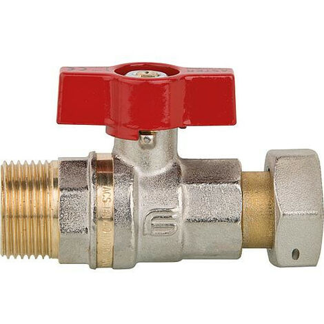 Robinet a boisseau sphérique laiton ASTER ACS, 3/4" male x 3/4" écrou tourna avec levier alu