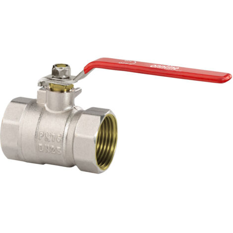 Robinet à boisseau sphérique standard nickelé avec presse-étoupe, PN16, 2 pouces PN16 avec levier en acier, version NN, 16 bar/120 °C
