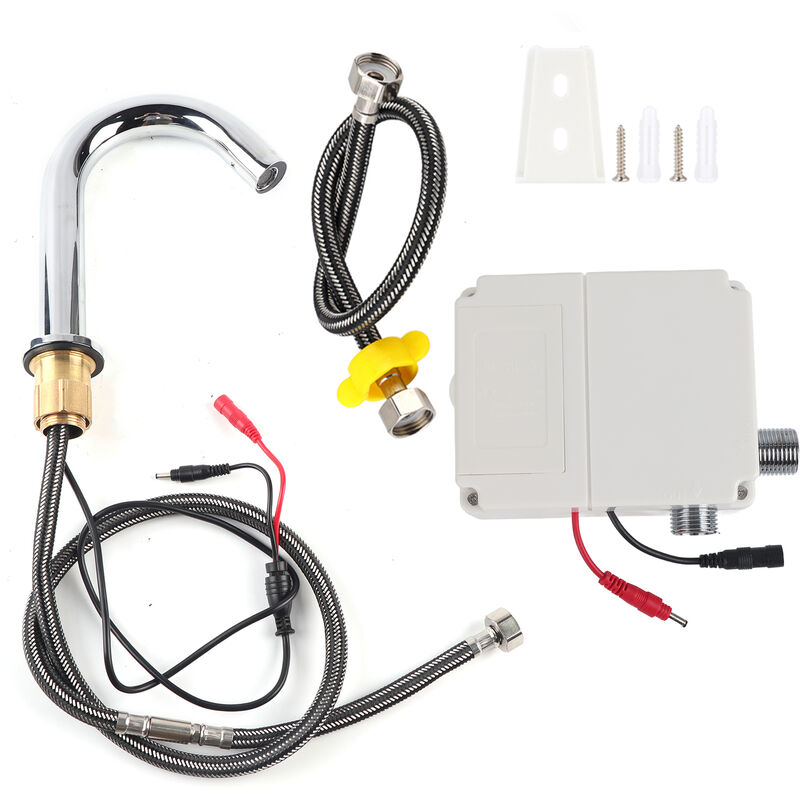 Eosnow Robinet d'eau à capteur d'induction automatique à filetage G1/2in Robinet d'eau froide simple infrarouge avec bote de commande Type de hauteur