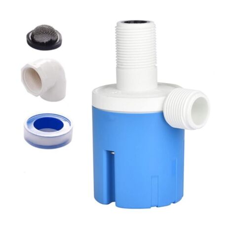 Robinet à flotteur intégré à entrée latérale 3/4" pour piscines, aquariums, aquaculture, aquariums (DN20)