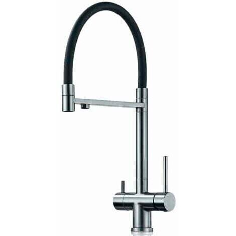 Robinet à osmose inverse 3 voies, extensible, design élégant, rotatif, de la série Helios, laiton rouge gris