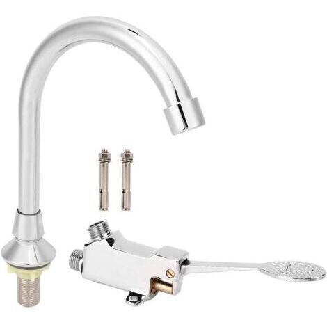 Robinet à pédale pour lavabo de salle de bain, ensemble de robinets pour lavabo de laboratoire médical, accessoires