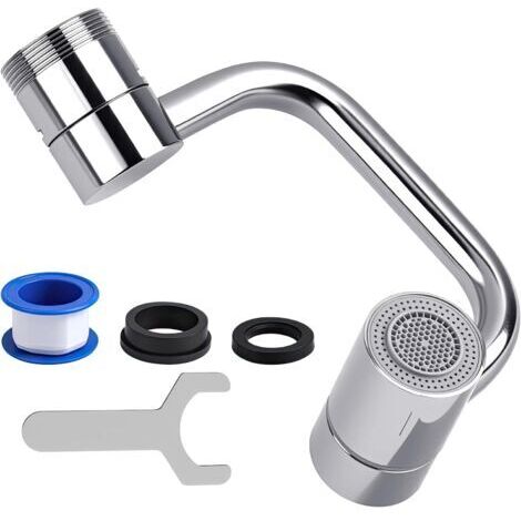 Robinet à Rallonge Rotatif Multifonctionnel, 1080° Aérateur de robinet, Mousseur Robinet avec Deux Méthodes, Aerateur Universels Robinet Economie d'eau Pour Robinets de Cuisine et Salle de Bain