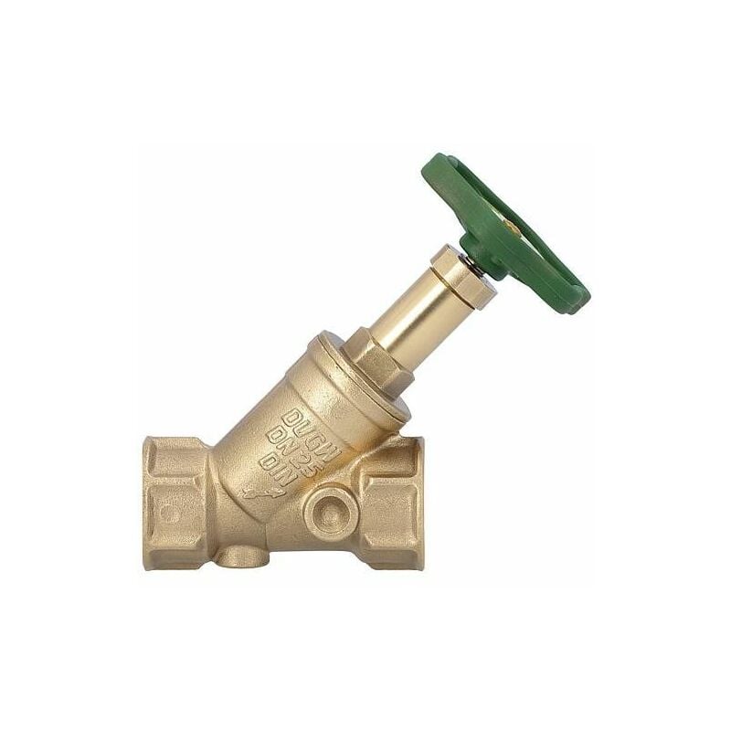 Robinet a soupape a tete inclinee DN32 / 1 1/4" broche non montante-filet fem x filet