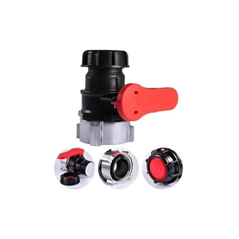 SNQ - Robinet à tournant sphérique de réservoir d'eau ibc de 75 mm DN50 tonnes, adaptateur de réservoir d'eau d'irrigation de jardin résistant aux