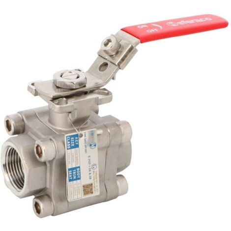 Robinet à tournant sphérique Inox 3 pièces platine ISO5211- sécurité Feu - montage direct à souder SW DN8 - Sferaco
