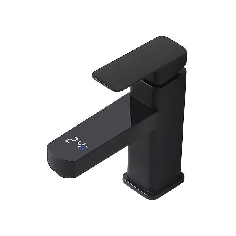 Dpzo - Robinet à trou unique, Robinet de contrôle de température de robinet numérique de salle de bains, robinet de lavabo d'eau chaude et froide de