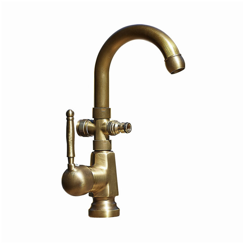 Shmshng - Robinet antique de lavabo entièrement en cuivre robinet multifonctionnel un sur deux avec séparateur d'eau antigel chaud et froid à double