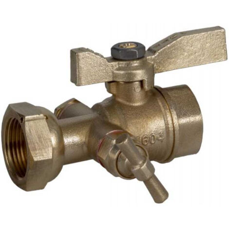 Robinet après compteur droit à purge Femelle 3/4" (20/27) - Écrou Prisonnier 3/4" (20/27) - Sferaco