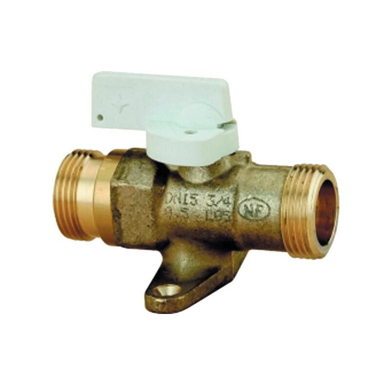 Robinet d'arrêt gaz naturel droit avec pattes nf mm 20 26x34