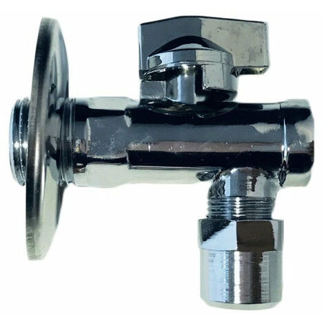 Robinet arret sous évier en laiton chromé, avec sphere et ½ filtreec sphere et ½ filtre