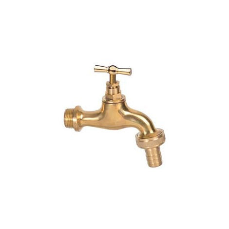 Robinet artistique en laiton avec support de tuyau - M 1/2" avec support de tuyau F 3/4"