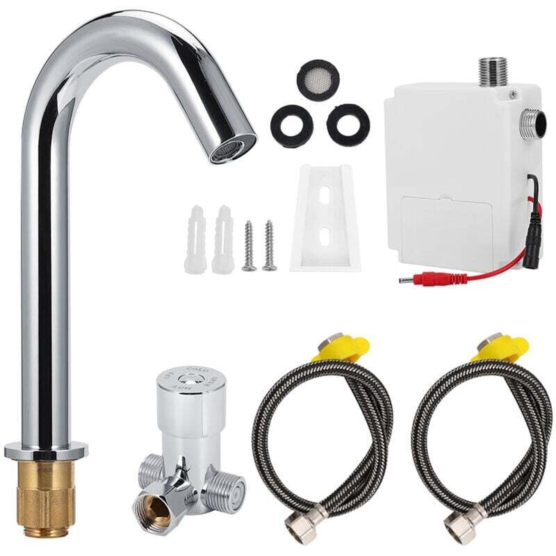 Robinet automatique G1/2 pouces avec capteur d'induction infrarouge, robinet d'eau chaude et froide domestique, hauteur 23cm
