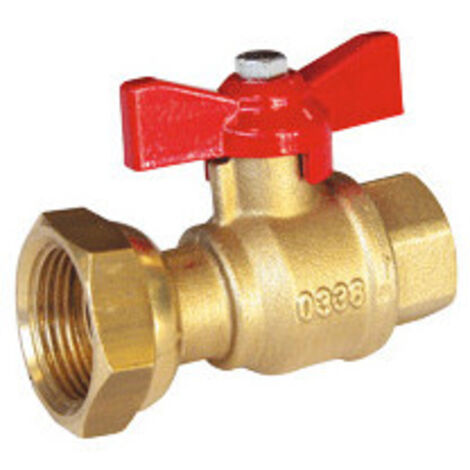 Robinet avant compteur droit Femelle 1/2" (15x21) - écrou tournant 3/4" (20x27)