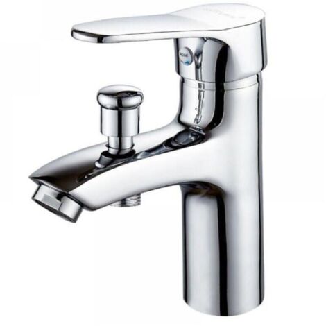 Robinet baignoire robinet monotrou à double usage chaud et froid Alliage Mitigeur de douche, robinet salle bain douche Label-Crezuo