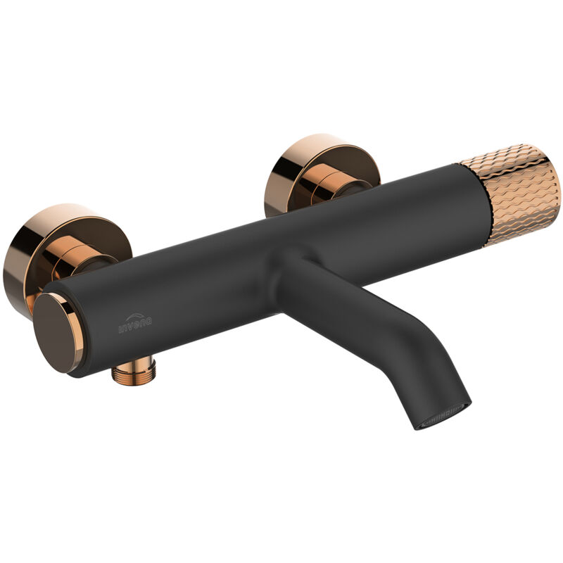 Robinet Bain Salle De Bain Laiton Noir/Or Rose Poignée Gravée Mitigeur