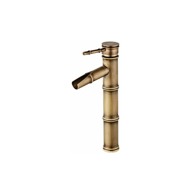 SNQ - Robinet Bambou Haut,Mitigeur Cascade Lavabo Robinet de Lavabo Mitigeur, Robinetterie Monotrou Eau chaude et froide Disponible, Robinet Salle
