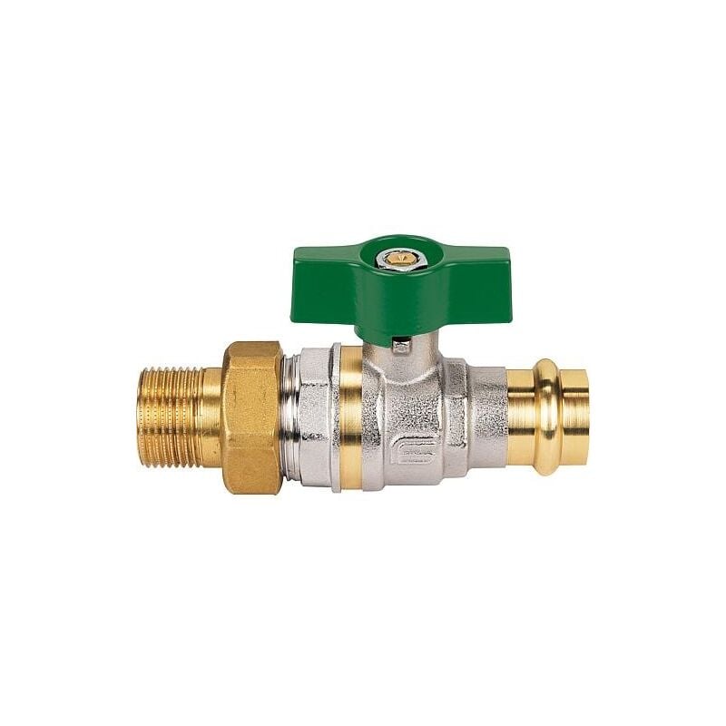 Robinet à boisseau sphérique en laiton vissage Press Fitting avec manette à ailette 18 x 1/2"