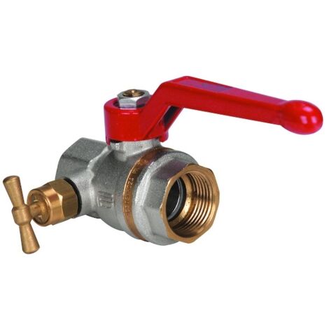 Robinet boisseau sphérique laiton bague FF à purge orientable poignee alu 20x27