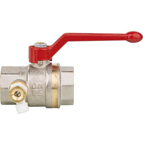 Robinet boisseau sphérique laiton bague FF à purge orientable poignee alu 40x49